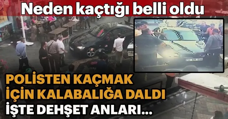 Yalova’da polisten kaçan genç otomobille kalabalığın arasına daldı