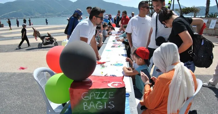 Filistinli çocuklar için çizdiler