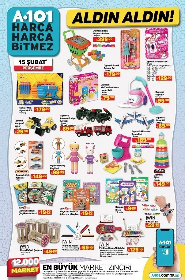 A101 AKTÜEL KATALOG 15 Şubat Perşembe raflarda! Overlok makinesi, maşa, blender... Haftanın A101 aktüel ürünler indirimleri
