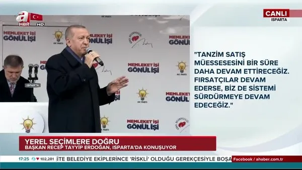Cumhurbaşkanı Erdoğan: Fırsatçılar devam ederse tanzim satışları sürdüreceğiz
