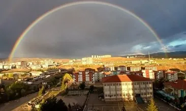 Yağmurun ardından gökkuşağı güzelliği! Kırıkkale’de doğa görsel şölen sundu #kirikkale