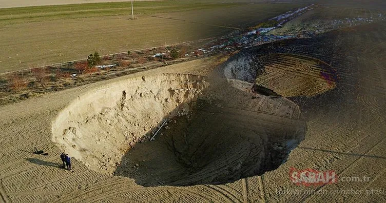 Deprem sonrası Konya’da ilginç görüntü: 37 metre çapında, 12 metre derinliğinde