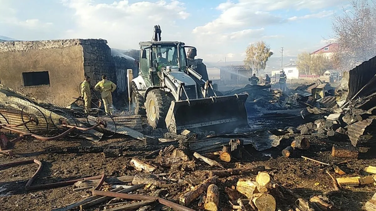 Ardahan’ın Akçaka Köyü’nde yangın felaketi! 15 ev ve 23 hayvan küle döndü