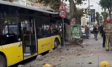 İETT otobüsü ağaca çarptı