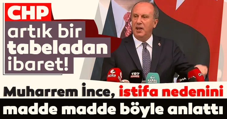 SON DAKİKA: Muharrem İnce, CHP’den istifa etti! e-Devlet üzerinden yaptığı başvuru kabul edildi