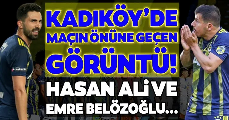 Kadıköy’de maçın önüne geçen görüntü! Hasan Ali Kaldırım ve Emre Belözoğlu...