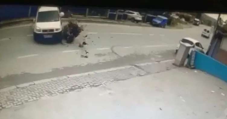 Beykoz’da feci kaza: Camda asılı kaldı!