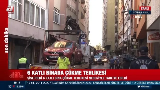 Son dakika: İstanbul'da 6 katlı bir binada çökme tehlikesi | Video