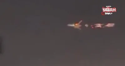 Atlas Air’e ait kargo uçağı havada alev aldı, acil iniş yaptı | Video