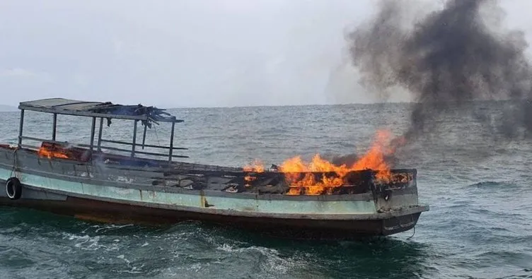 Kamboçya açıklarında tekne yandı: 1 ölü