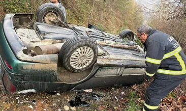 Direksiyon hakimiyetini kaybeden sürücü takla atan araçta can verdi #karabuk