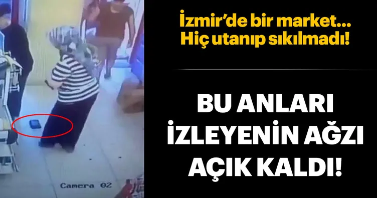 Marketteki cüzdan hırsızlığı kamerada