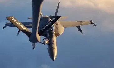 MSB görüntüleri paylaştı: ABD’nin F-18 savaş uçaklarına yakıt ikmali