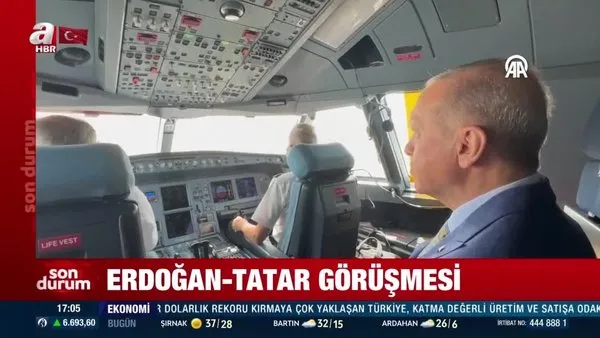 Başkan Erdoğan KKTC’ye ilk resmi uçuşta kokpitte | Video