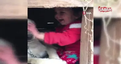 Erzurum’da küçük çocuğun köpek sevgisi görenleri gülümsetti | Video