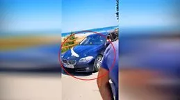 Sakarya’da akılamaz olay! Balığa otomobilin çarpma anı görüntüleri sosyal medyada olay oldu