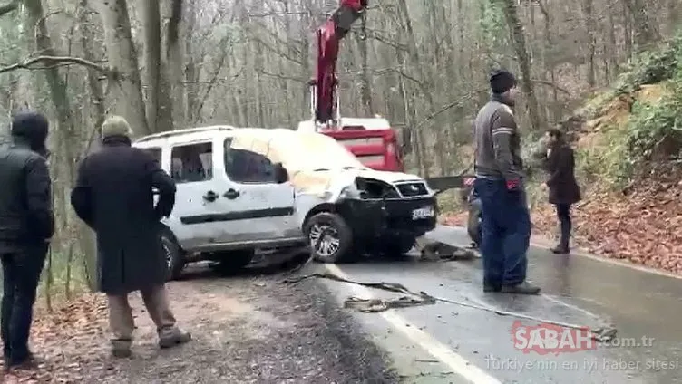 Belgrad Ormanı’nda giriş trafiğini kilitleyen kaza