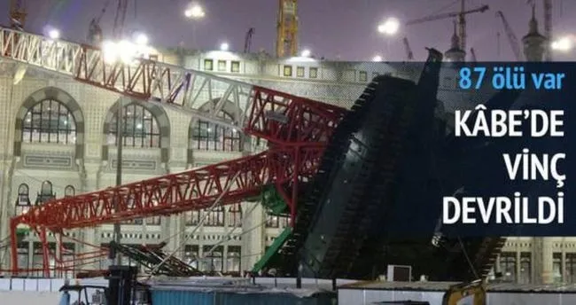 Kabe’ye vinç düştü!