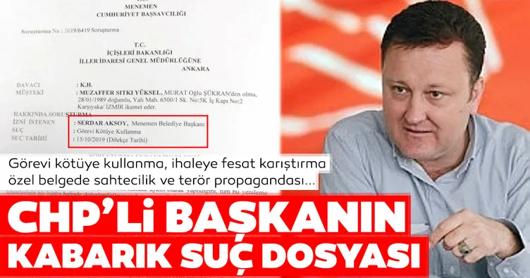 CHP’li Menemen Belediye Başkanı Serdar Aksoy’un suç dosyası kabarık çıktı!