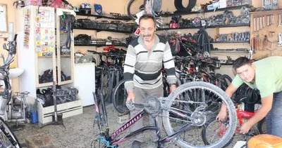 Bisiklet tamirciliğinde 44 yıl