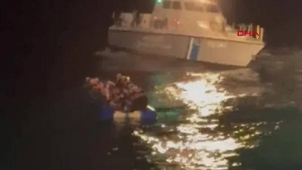 Yunan botu kaçak göçmenlere saldırı! Türk Sahil Güvenlik ekipleri böyle yetişti...