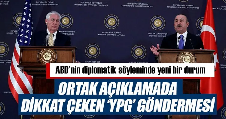 Türk-Amerikan ortak açıklaması YPG’yi işaret etti