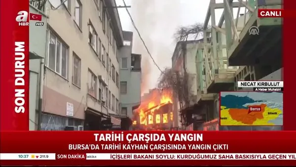 Tarihi Kayhan çarşısında yangın çıktı