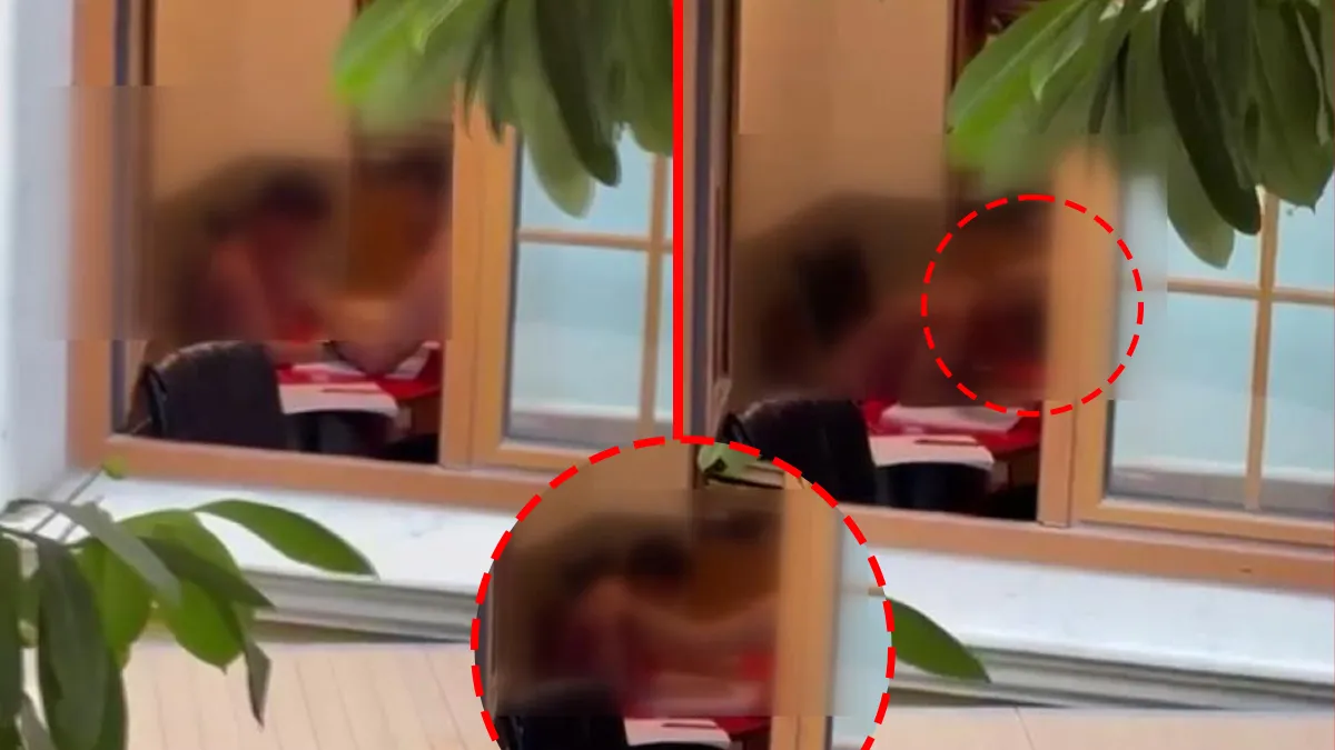 Rehabilitasyon merkezinde bir çocuğa şiddet uygulandığı anı gösteren güvenlik kamerası görüntüsü.