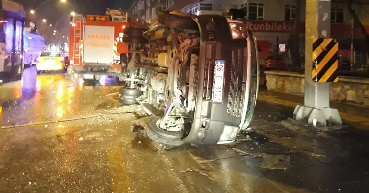 Ankara’da personel servisi devrildi: 3 yaralı