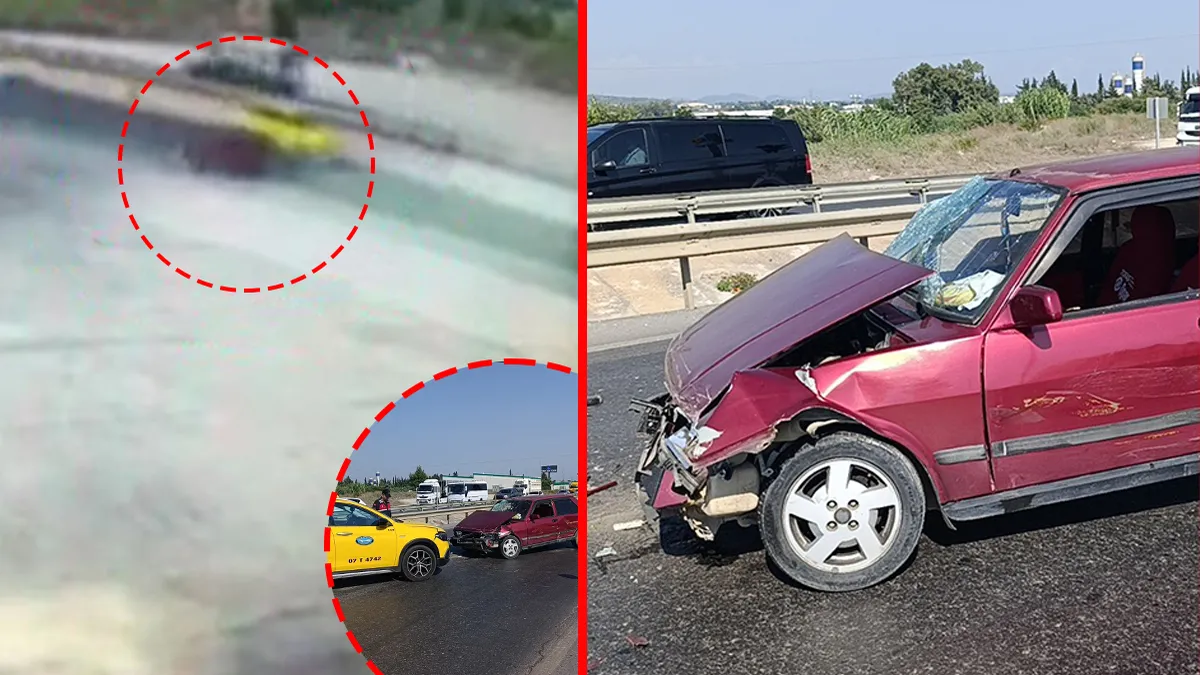 Manavgat-Alanya kara yolunda alkollü sürücünün çarptığı otomobil ve taksi olay yerinde.