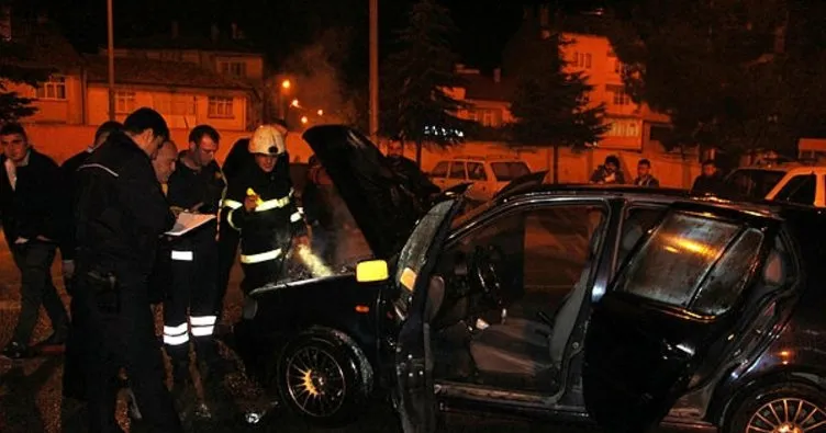 Isparta Yalvaç’ta araç yangını