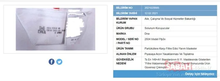 Bakanlık tek tek ifşa etti! İşte güvensiz çıkan maskeler ve markaları