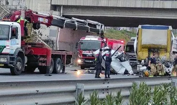 Sancaktepe Kuzey Marmara Otoyolu’nda 2 kamyon çarpıştı, 1 yaralı
