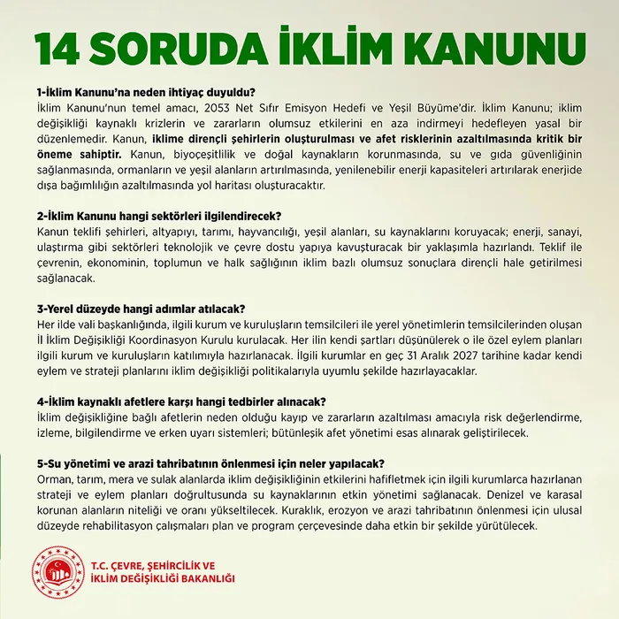 Türkiye’nin ilk İklim kanunu neler getiriyor? İşte 14 soruda merak edilenler...