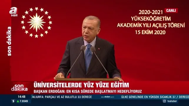 Son dakika: Cumhurbaşkanı Erdoğan'dan Akademik yıl açılışında 'Üniversiteler ne zaman açılıyor' sorusuna cevap | Video