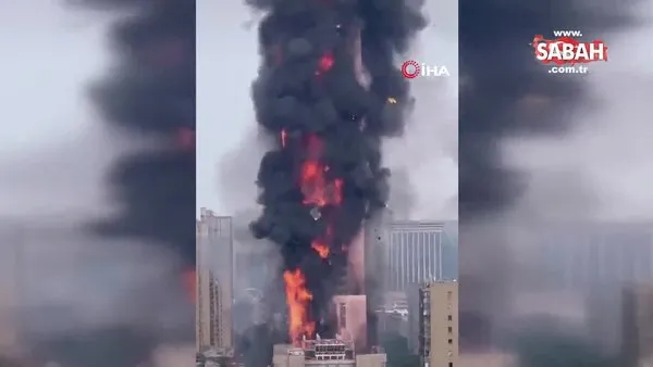 SON DAKİKA! Çin’de telekomünikasyon binası alev alev yandı | Video