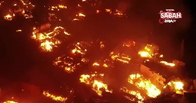 Kastamonu’daki 43 evin kül olduğu yangın böyle görüntülendi