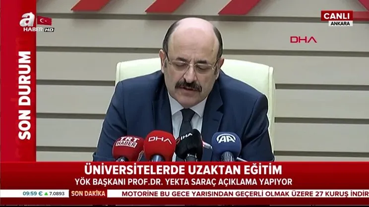 Üniversitelerde corona virüsü uzaktan eğitimi nasıl yapılacak? YÖK Başkanı Saraç canlı yayında açıkladı | Video