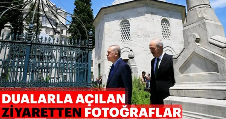 Erdoğan'ın türbe ziyaretinden görüntüler