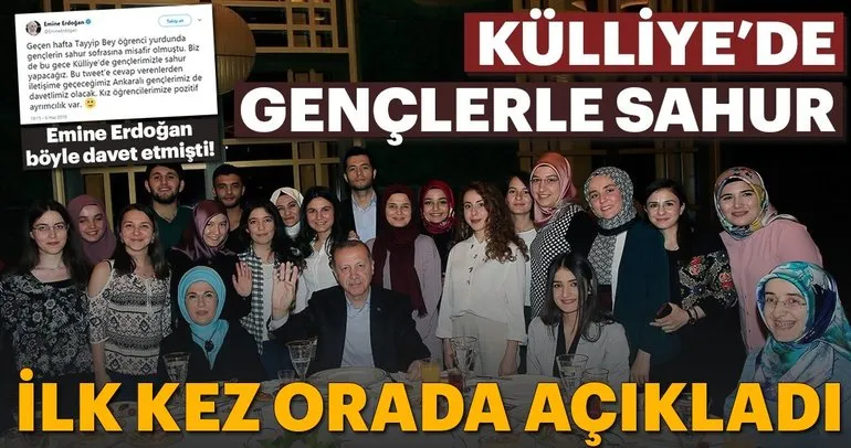 Cumhurbaşkanı Erdoğan Külliye’de gençlerle sahur yaptı