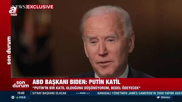 Son dakika! ABD Başkanı Joe Biden, Putin'e 'Katil' dedi | Video