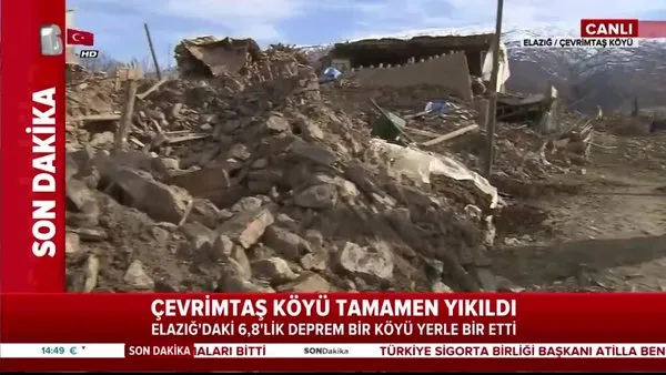 Elazığ'daki depremde Çevrimtaş köyü tamamen yıkıldı!