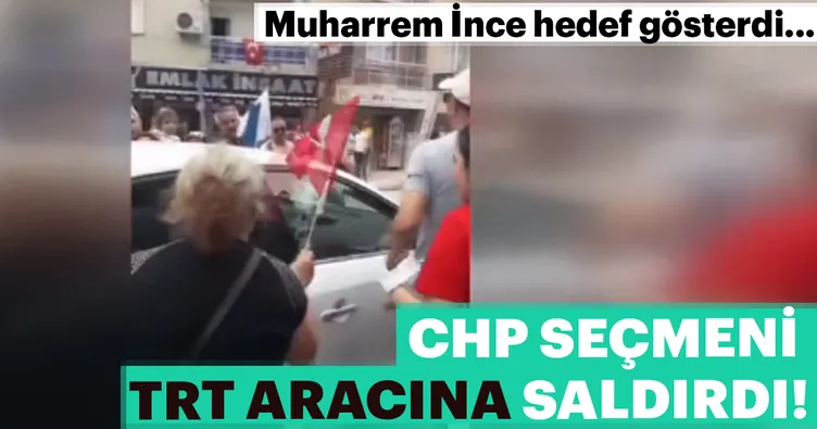 İzmir’de CHP’liler TRT aracına saldırdı