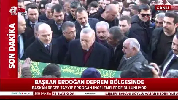 Cumhurbaşkanı Erdoğan, Elazığ'da cenaze namazına katıldı