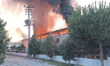 Fabrika yangını havayı kararttı