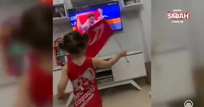 Rıza Kayaalp’in minik kızı babasının dünya şampiyonluğunu böyle izledi | Video