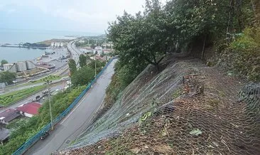 Büyükşehir’den tehlikeli yamaca çelik ağlı önlem #trabzon