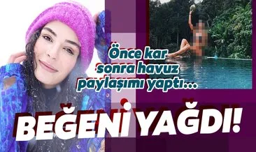 Hercai’nin Reyyan’ı Ebru Şahin yazdan kalma fotoğrafı ile yürek hoplattı! Güzel oyuncu Ebru Şahin havuz başında...