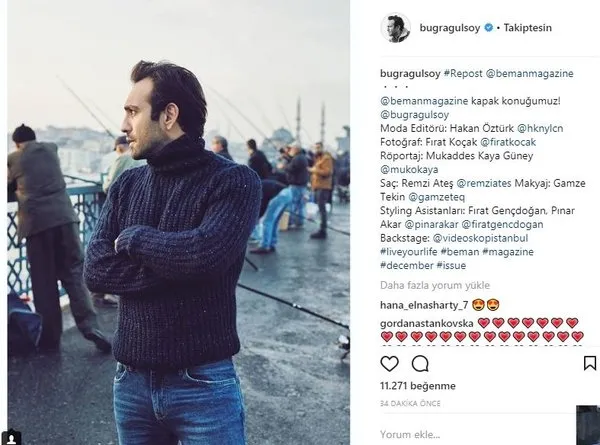 Ünlü isimlerin Instagram paylaşımları (01.12.2017)