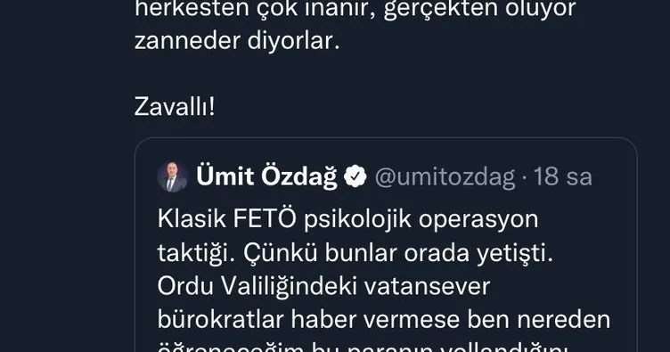 Ümit Özdağ yine çark etti